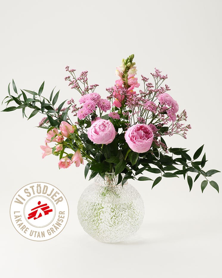 interflora blombud Sveg skicka pioner och blommor som är rosa